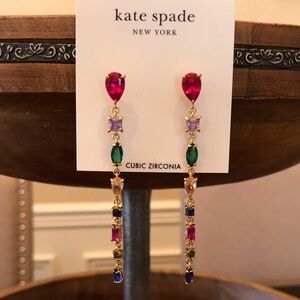 kate spade multicolor teardrop and linear drop earrings